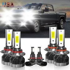 For Chevy Silverado 1500 2003-2006 Combo LED Headlight Kit Hi+Low Beam+Fog Light