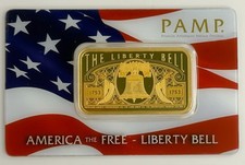 PAMP America The Free Liberty Bell - 1 oz Gold Bar 999.9 Fine (Sealed Assay) 5599.95 per troy oz