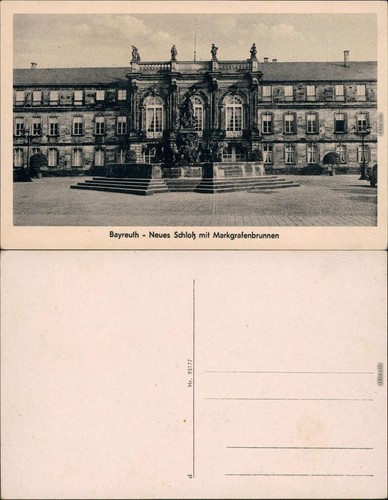 Ansichtskarte Bayreuth Neues Schloss mit Markgrafenbrunnen 1955
