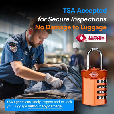 Forge 4-Digit Combination Lock, TSA Approved Locks for Luggage, Travel, Gym, Sch