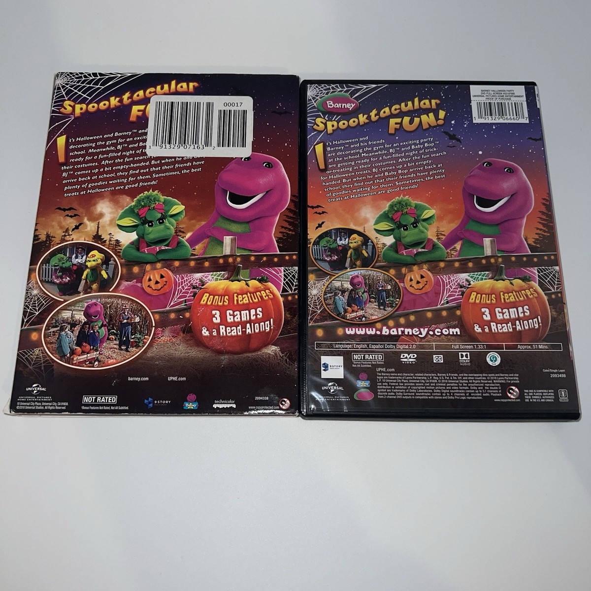 Barney Halloween Party DVD with Slipcover Glow in the Dark Art
