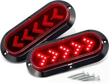 Pack Of 2 6 Inch Oval Arrow Lights 25 Led Tail Lights Turn Signal Surface Red Pack Of 2 6 Inch Oval Arrow Lights 25 Led Tail Lights Turn Signal Surface Red