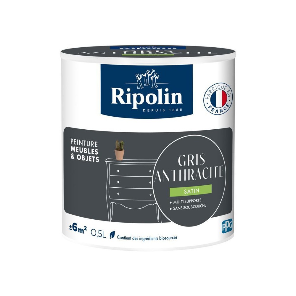 Peinture meuble cuisine gris anthracite Ripolin 0,5L