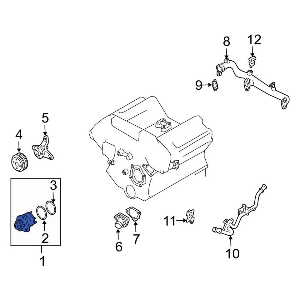 For Infiniti G35 2003-2007 Infiniti B1010AL50B Engine Water Pump Foto 2 de 4
