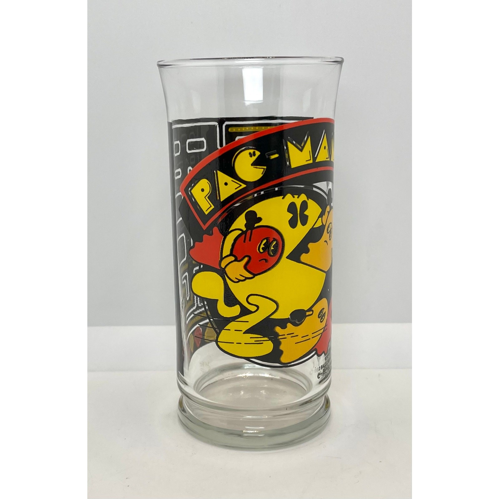 Vintage Pac-Man Video Game Drinking Glass Tumbler 1982 BALLY MIDWAY MFG CO