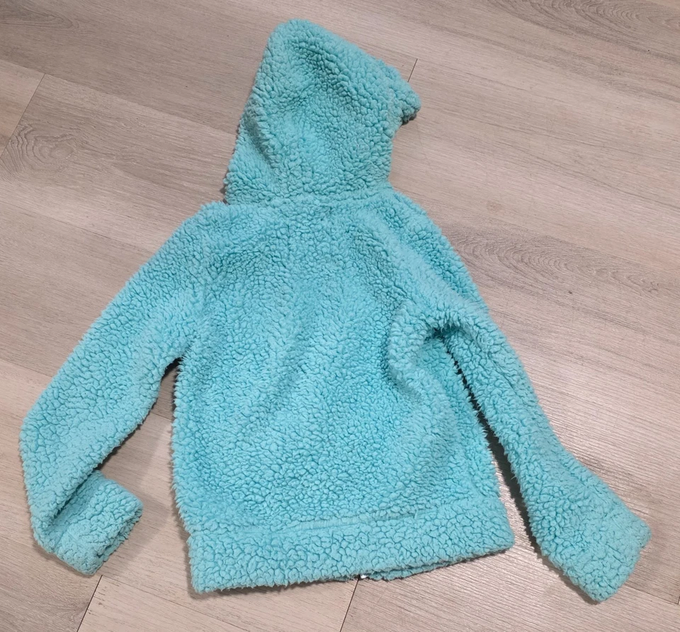 Jaqueta com zíper SONOMA feminina 6X azul-petróleo LOVE com capuz e bolsos - Imagem 2 de 3