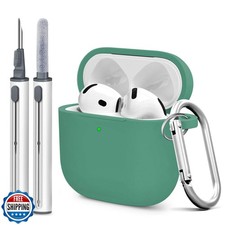 Woyinger for AirPods 4th Case Cover, Soft Silicone Case with Cleaner Kit, Key