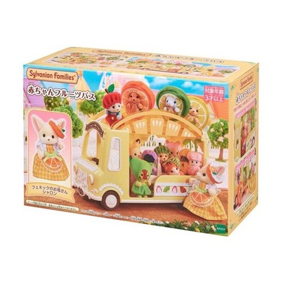 Sylvanian Families Baby Fruit Bus 2-Storey Bus with Fennec Mom Japan Exclusive