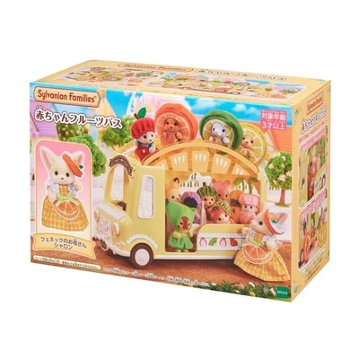 CALICO CRITTERS Sylvanian Families Baby Fruit Bus 2-Storey Bus with Fennec Mom Japan Exclusive