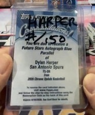 Marketplace image: 2026 Topps Chrome Update Dylan Harper FUTURE STARS AUTO BLUE /150 🚨 ebay 1/1