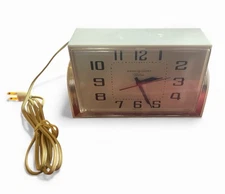 Rare NOS MCM 1954 General Electric GE Telechron Clock Model 2H47 w/Box & Manual