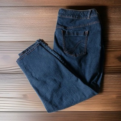 Lane Bryant Blue Jeans Genius Fit 22 Petite Skinny Blue Women Dark Wash 