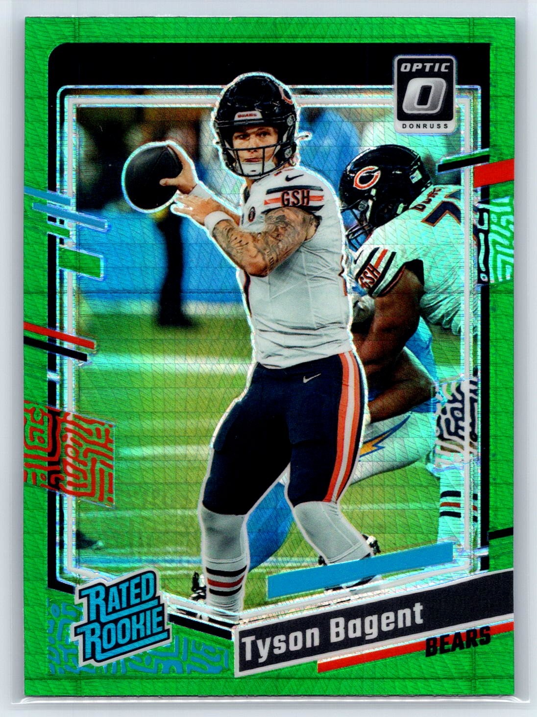 2023 Donruss Optic Tyson Bagent Rookie Green Hyper Prizm Chicago Bears RC #216