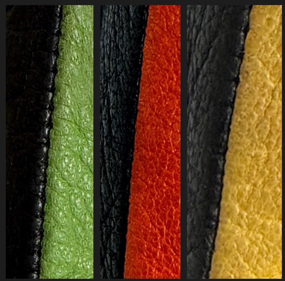 Guantes de cuero vintage únicos Art Deco para damas negros y multicolores geométricos únicos en su clase Foto 4 de 4