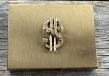 Vintage Money Sign Metal Makeup Mirrored Compact~Comb~Lipstick Tube