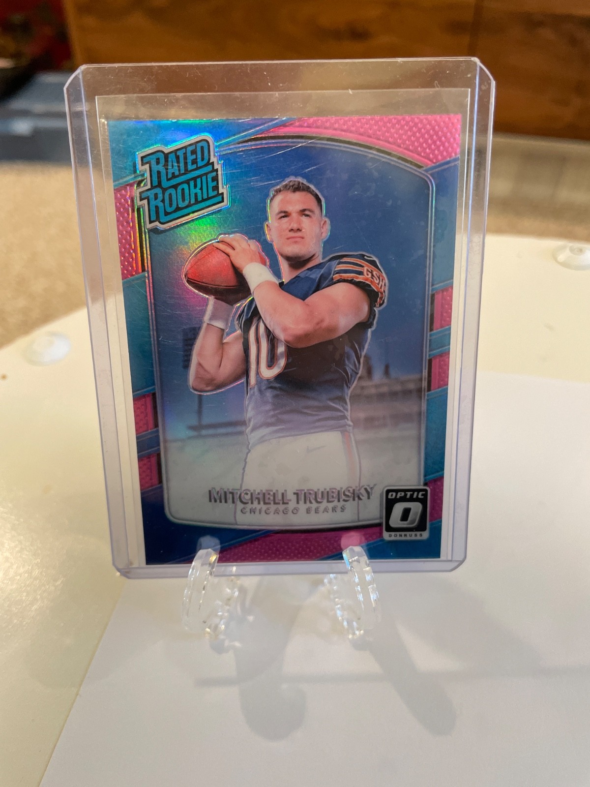 MITCHELL TRUBISKY 2017 Panini Donruss Optic Rated Rookie Card #178 Pink Prizm