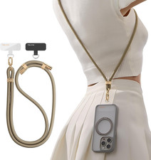 Phone Lanyard Crossbody with 2 Phone Tabs, Adjustable Anti Theft Phone Strap for