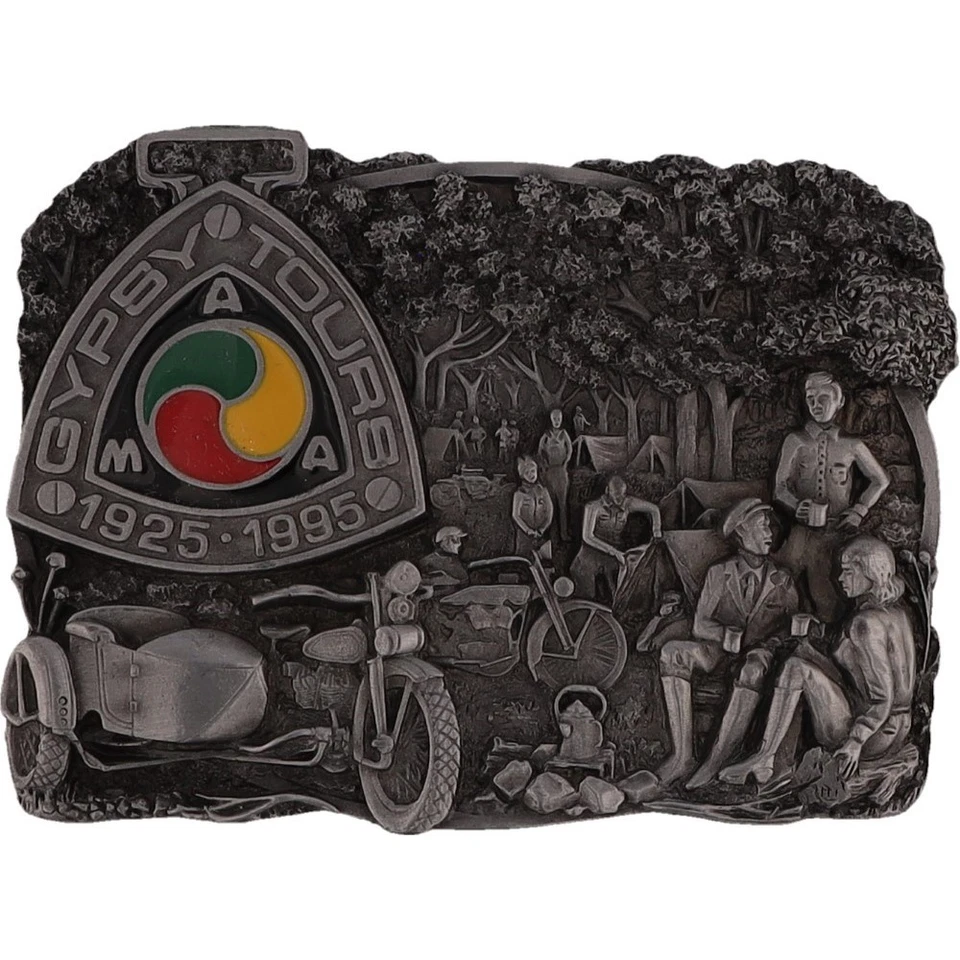 Ama Gypsy Tours 1925-1995 Motocicleta Evento Rally Años 90 Nos Vintage Hebilla de Cinturón Foto 3 de 4