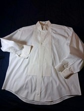 Vintage First Nighter Ivory Tuxedo Shirt, Size Large 32-33 