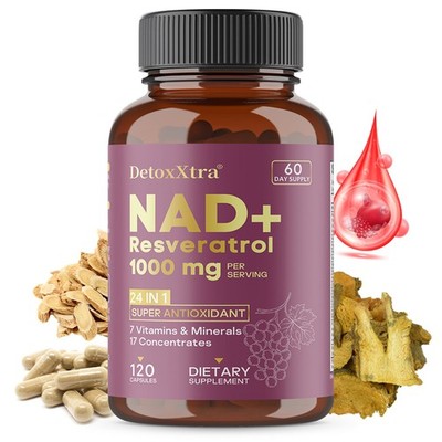 24in1 Resveratrol Formula-1000mg Per Serving  for Longevity&Vitality 30~120 Caps