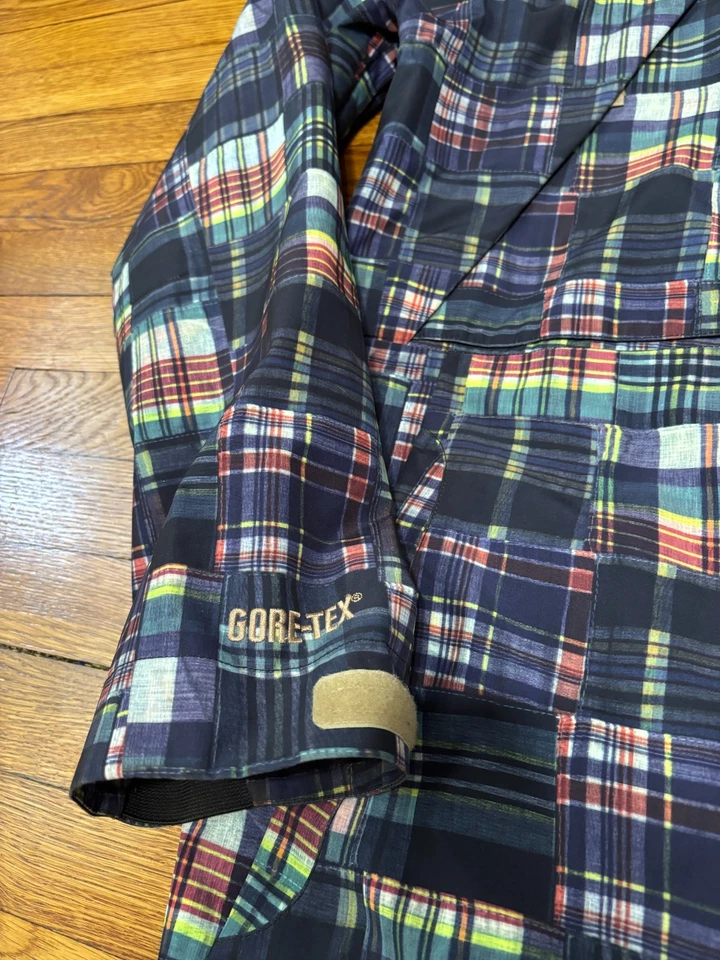 Burton Mens Gore-Tex Snowboard Jacket Sz Large Blue Madras Plaid MB Murdoc - Image 4 of 4