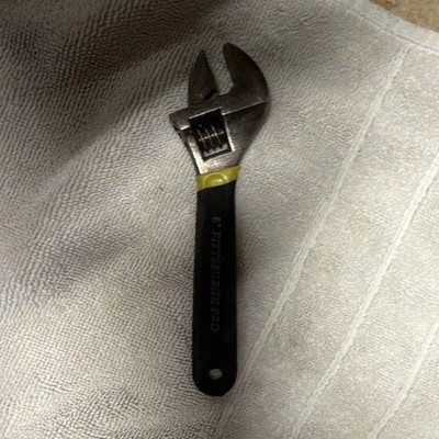 Pittsburgh Pro 6in Adjustable Wrench Steel Non-Ratcheting Black/Yellow MPN 12345