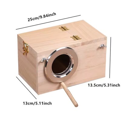 Wooden Bird Breeding Nest Box Parrot Lovebird House