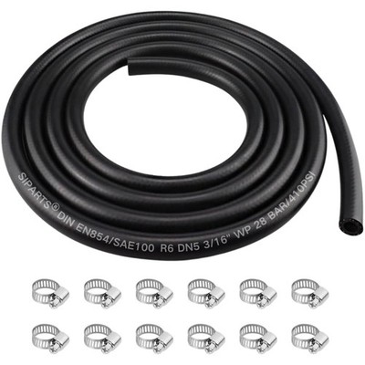 Kraftstoffschlauch 3m 5mm Gummi Nylon Benzinschlauch mit 12 Schellen Auto Tra...