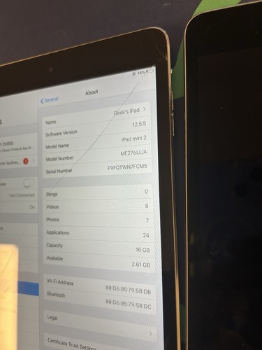 Apple iPad Mini 4th 128GB & Mini 2nd 16gb Wi-Fi, SPACE GRAY **LOCKED** Plz Read - Picture 14 of 17