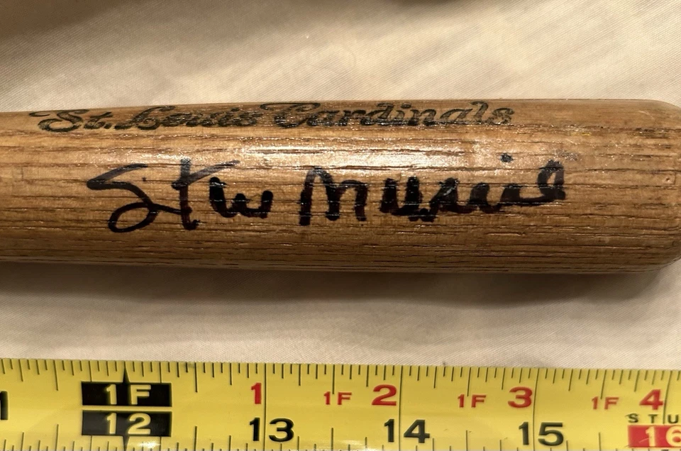 Vintage Mini Baseball Bat 16 H&B Cardinals Stan Musial Autographed Signed No COA - Image 2 of 4