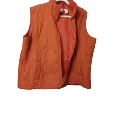 Keren Hart Women's RustQuilted Vest 1X Working Full Zipper, Pockets, Lightweight