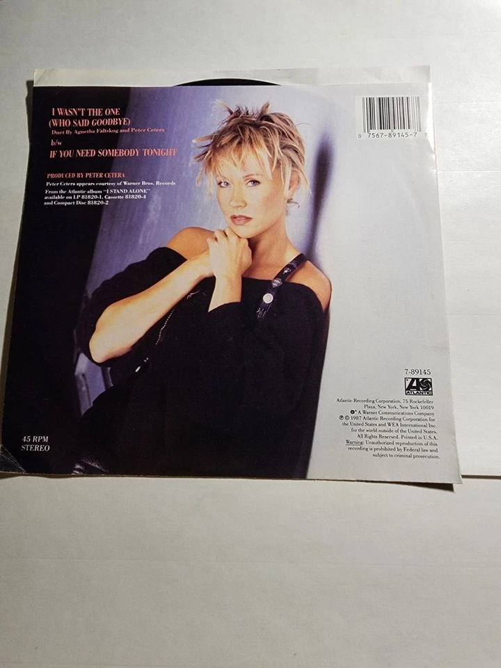 AGNETHA FALTSKOG - "I Wasn't The One" VG+ F333 Foto 2 de 2