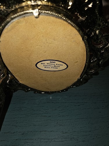 Antique Jewelers Metal Double Picture Frame, Italian Florentine Style W/Brass... - Picture 3 of 7