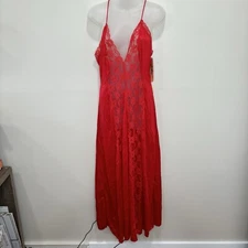 Val Mode True Vintage Sheer Lace Panel lingerie slip dress night gown NWT Large