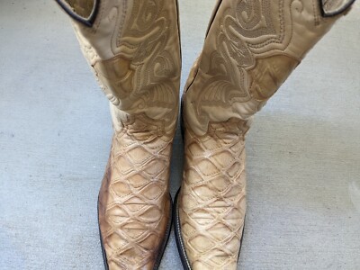 BOTAS JACA MEXICO Leather Beige Western Cowboy Boots Size MX 29 US 10 1/2 or 11 Botas Jaca Cowboy Western Boots - Gem main image 4