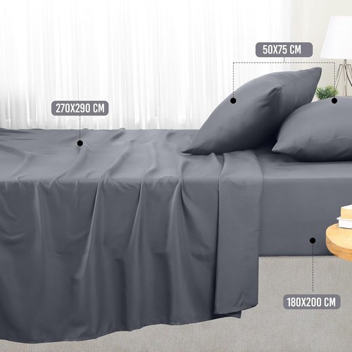 Utopia Bedding - Set Lenzuola Matrimoniali 4 Pezzi 180x200 cm - Set Lenzuola Let - Foto 2 di 6
