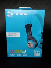 JLAB JBuddies Folding Kids Wired Headphones Toddler Headphones Blue Ages 2-8