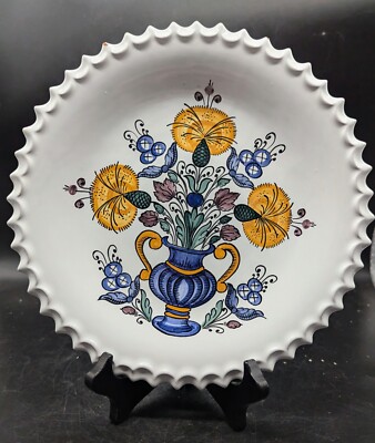 HABAN Pottery Faience Maiolica Majolica Plate Bowl Hungary Floral Flower 9.5''