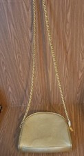 Vintage Tianni Shiny Metallic Gold Pebbled Crossbody Shoulder Bag Chain Strap