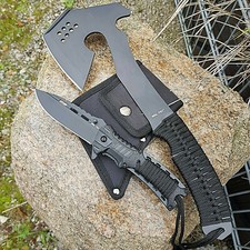 4 in 1 Outdoor Set Beil + Messer + Feuerstarter Machete Axt Tomahawk 