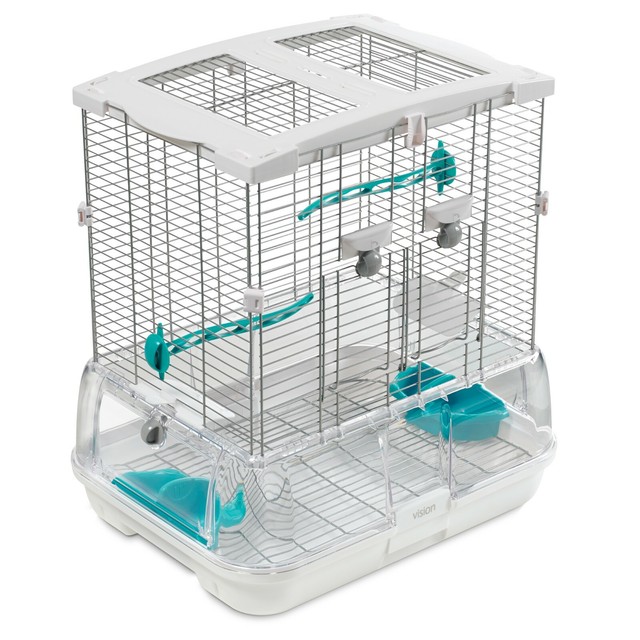 vision bird cage stand with cabinet