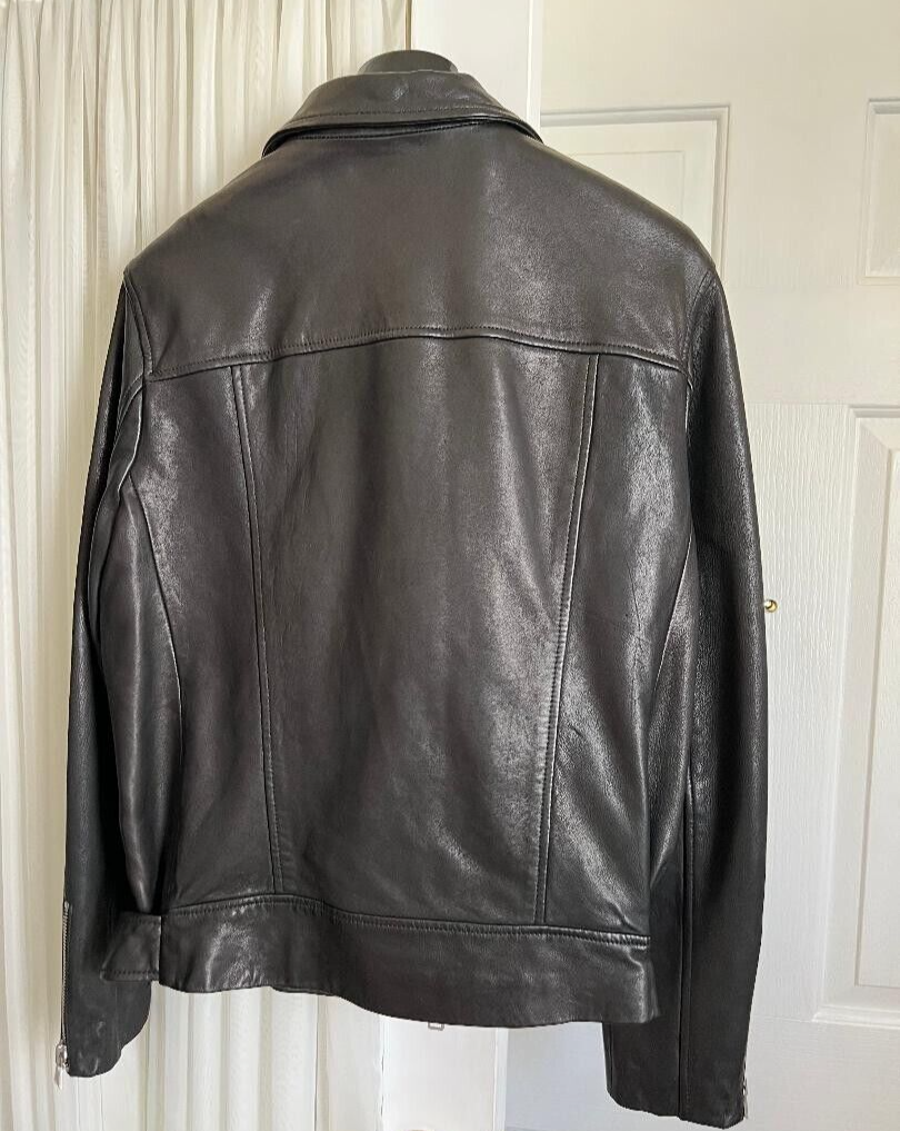 NWT ALL SAINTS WICK Biker Leather Jacket Men's Black Moto sz M Ret