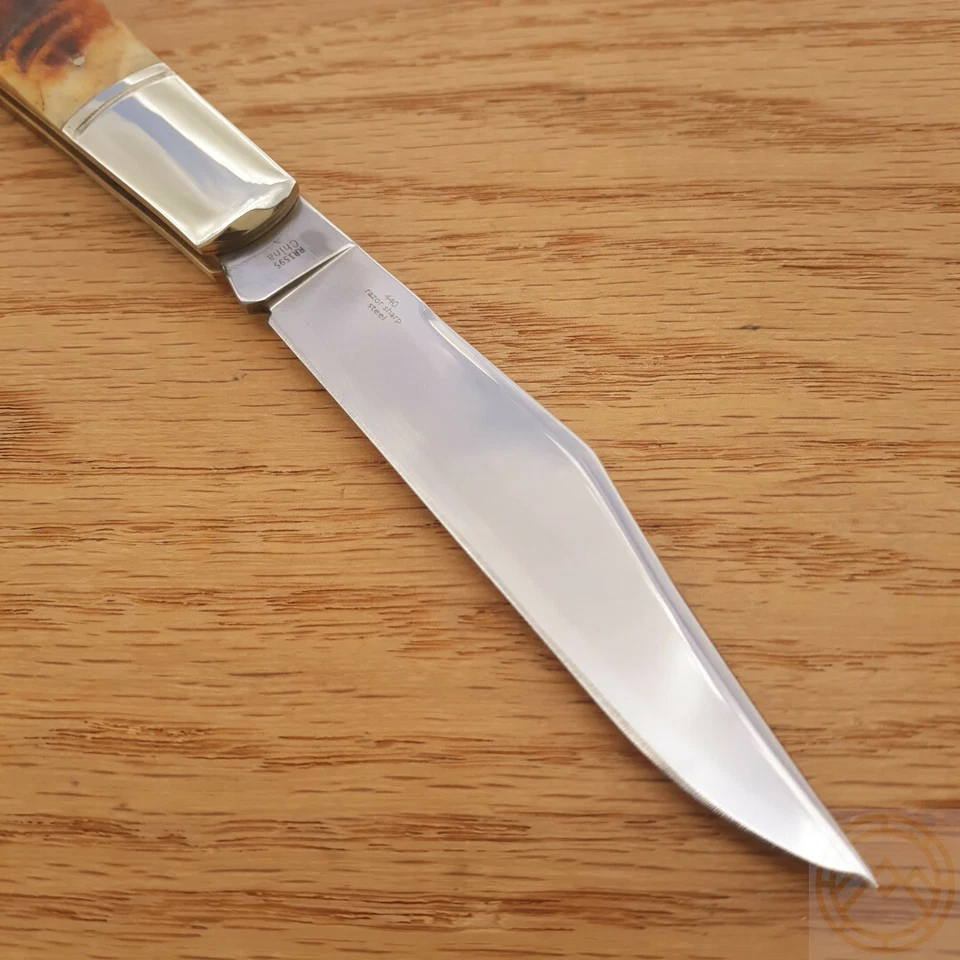 Cuchillo Plegable Rough Ryder Big Daddy Acero Inoxidable Clip Hoja Mango Cuerno de Carnero Foto 4 de 4