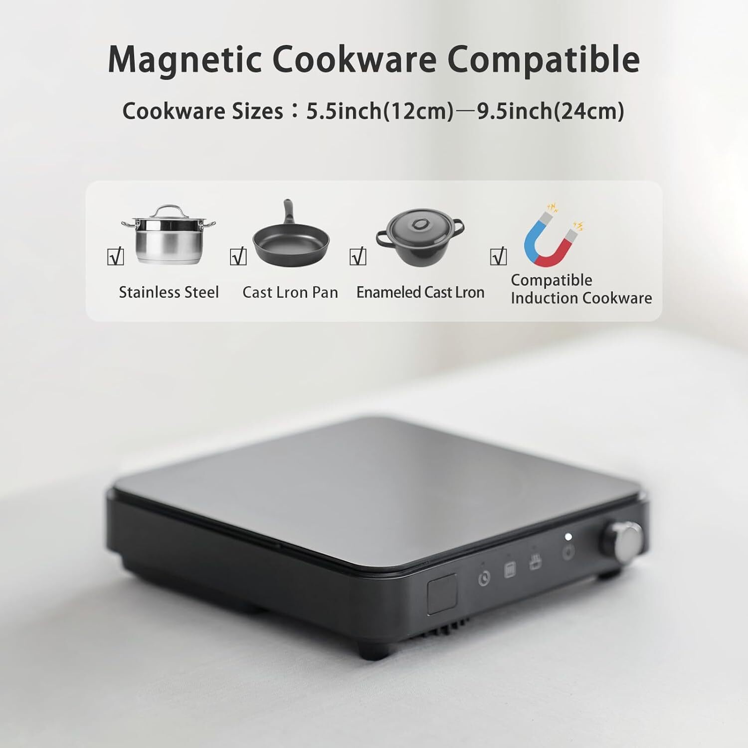 olayks 1500W Induction Cooktop Set, Countertop Burners with 6