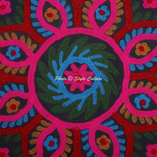 Suzani Cushion Cover Embroidered Sofa Cover Decorative Bohemian Home Decor - Picture 4 of 7