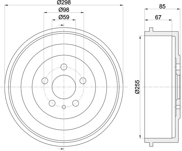 For Peugeot 806 Citroen Synergie Dispatch Expert Mintex Brake Drum Rear Axle