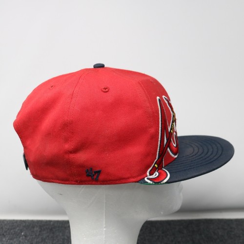 ATLANTA BRAVES Hat Cap Forty Seven Red Embroidered Logo Snapback Adjustable Read - Picture 4 of 8