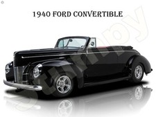 1940 Ford Convertible Metal Sign 9 X 12 Or 12 X 16