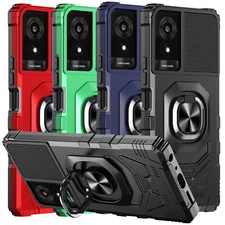 For TCL 50 LE Phone Case Metal Ring Magnetic Support Kickstand Cover