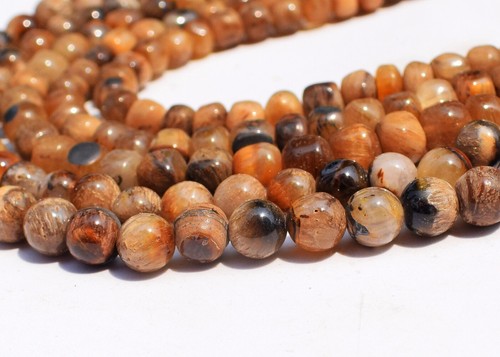5 Strand 961 Cts Natural Tiger Eye Round Shape Beaded Necklace Jewelry AK 22E492 - Picture 3 of 8